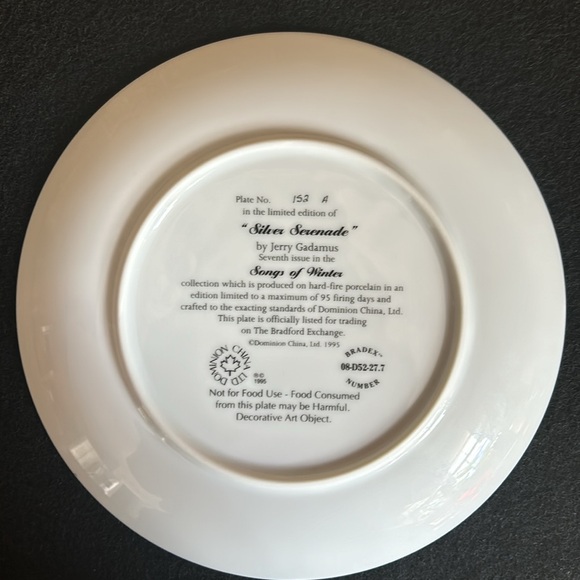 Songs Of Winter Limited Edition Plates by Jerry Gadamus - Picture 3 of 9